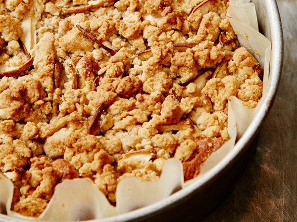 Pear whole-wheat crumb cake