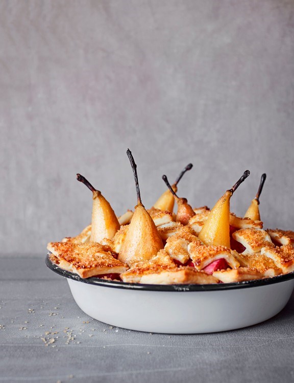 Peargazy patchwork pie