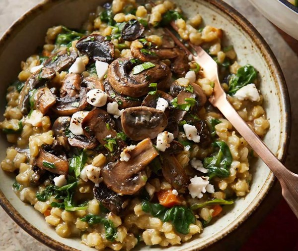Pearl barley & mushroom orzotto