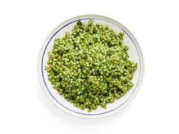 Pearl couscous with sorrel pesto