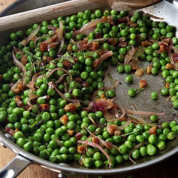 Peas and pancetta