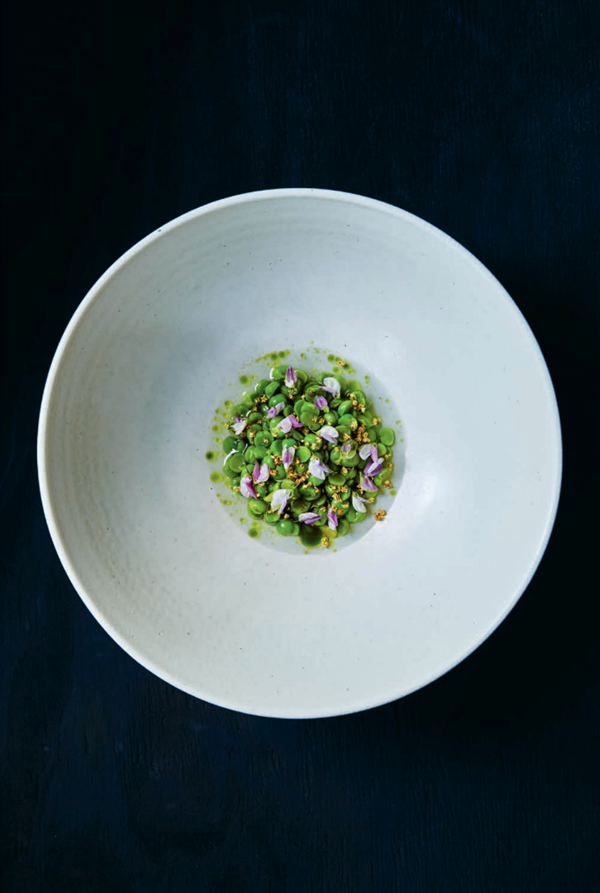 Peas and razor clams