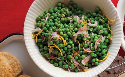 Peas with orange and mint 