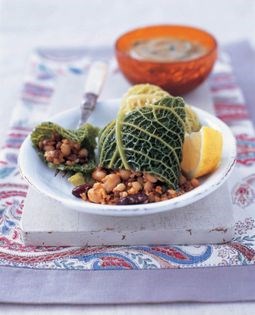 Peasant lentils and pulses with cabbage