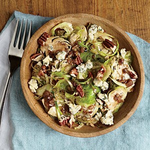 Pecan and blue cheese Brussels sprout salad