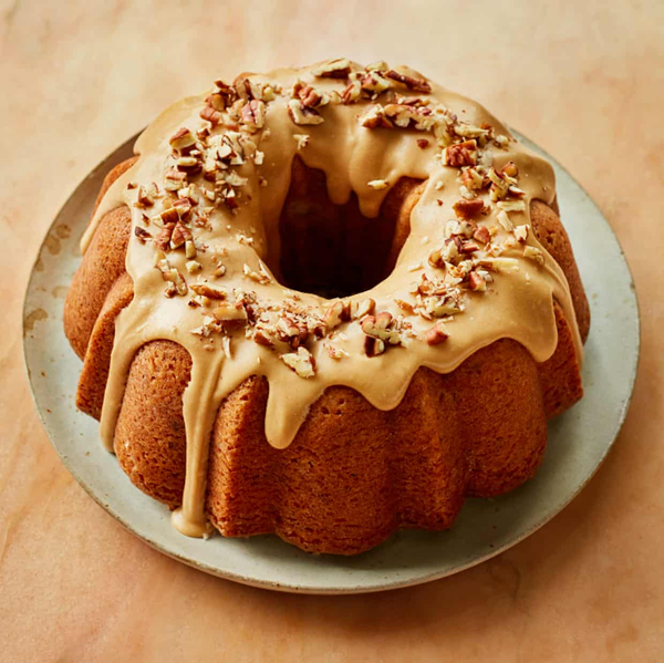 Pecan and coffee bundt cake