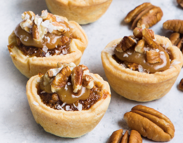 Pecan caramel tassies [caramel sauce]