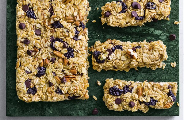 Pecan, cherry & honey oat bars