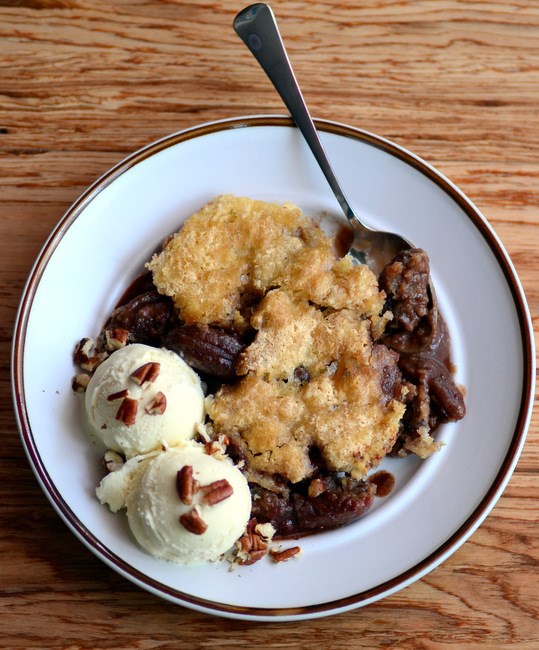 Pecan chocolate cobbler