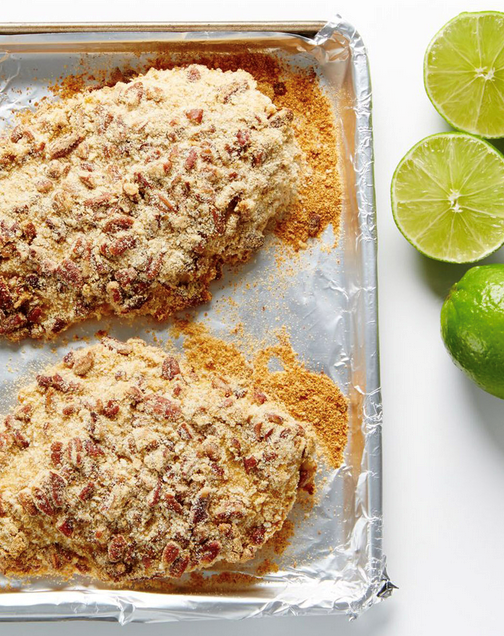 Pecan-crusted lime chicken