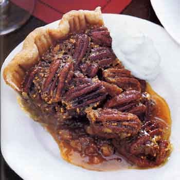 Pecan-fig pie with brandied whipped cream