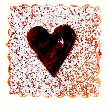 Pecan Linzer cookies with cherry filling