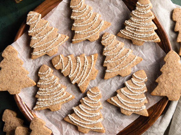 Pecan shortbread Christmas trees