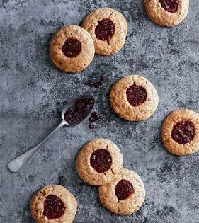 Pecan thumbprint cookies