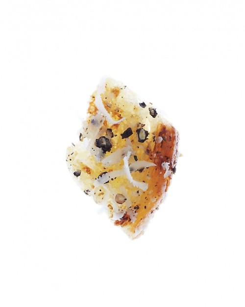 Pecorino and black pepper croutons