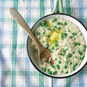 Pecorino and pea risotto