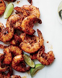 Peel-and-eat grilled shrimp with harissa