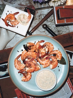 Peel-and-eat spiced shrimp with chipotle ranch remoulade