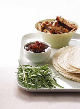Peking-style chicken wraps