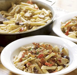 Penne with artichokes & feta