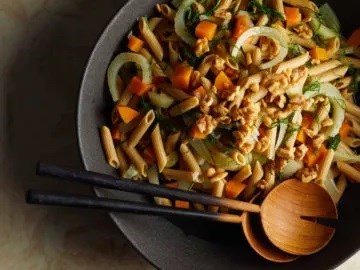 Penne with butternut squash and fresh fennel