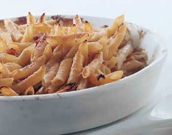Penne with Parmesan cream and prosciutto