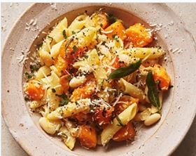Penne with squash, sage & cannellini beans