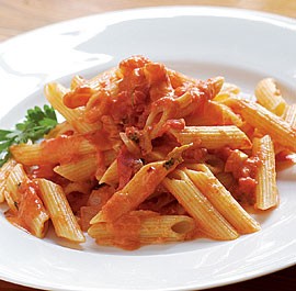 Penne with tomato vodka cream sauce