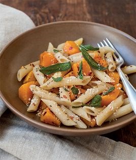 Penne with winter squash and fried sage
