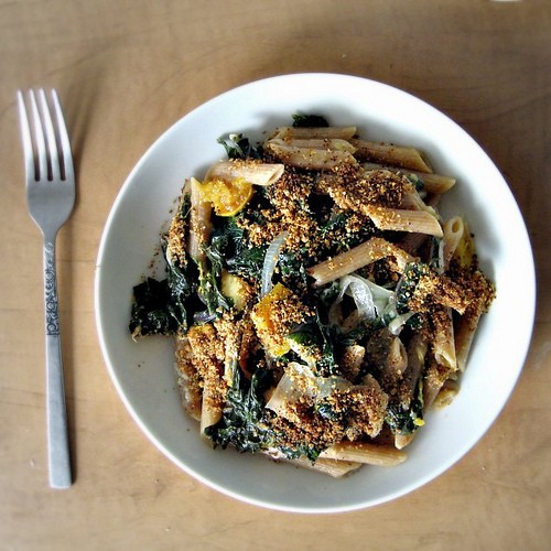 Pennette with kale ragu