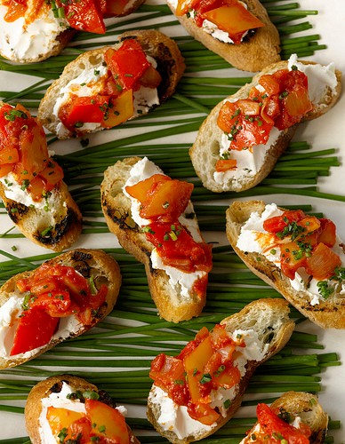 Peperonata with goat cheese