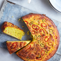 Pepper and green chilli cornbread