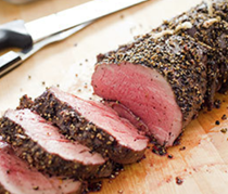 Pepper-crusted beef tenderloin roast