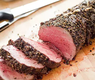 Pepper-crusted beef tenderloin roast