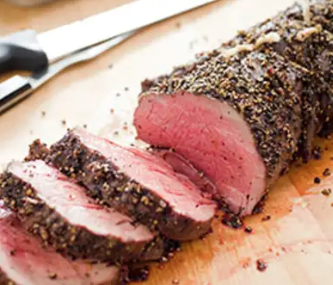 Pepper-crusted beef tenderloin roast