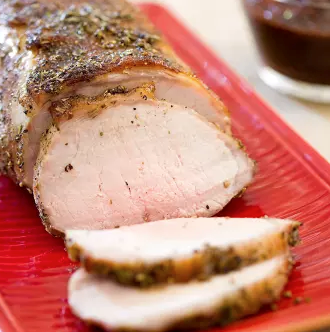 Pepper-crusted pork loin