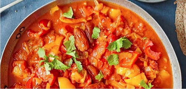 Pepper, date and harissa tagine