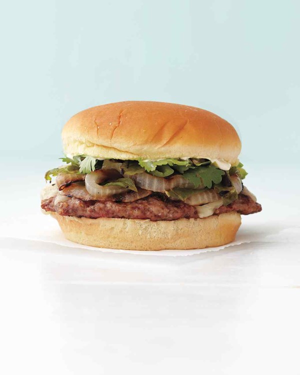 Pepper-Jack pork burgers