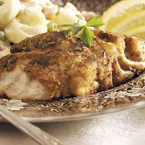 Pepper-rubbed red snapper