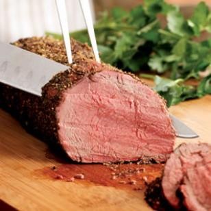 Peppercorn-crusted beef tenderloin