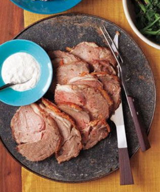Peppered roast beef with horseradish sauce