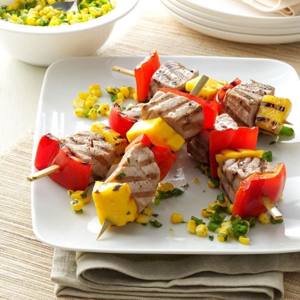 Peppered tuna kabobs
