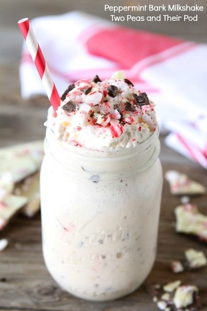 Peppermint bark milkshake