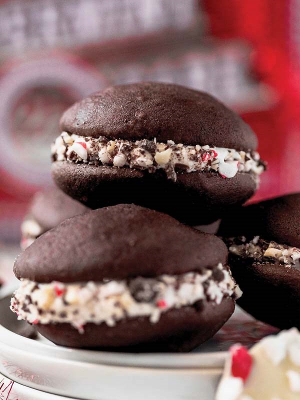 Peppermint bark whoopie pies [Lynn Stewart / Taylor Stewart]