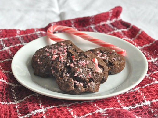 Peppermint brownie cookies