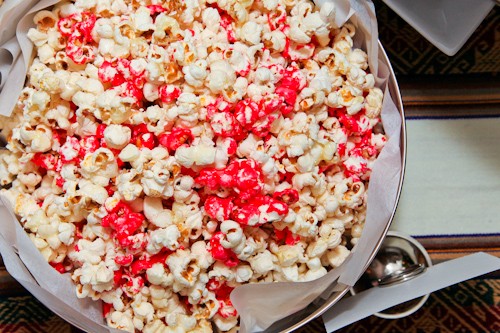 Peppermint candied popcorn