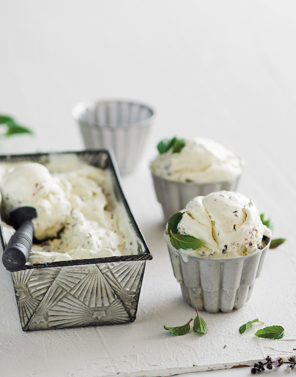 Peppermint choc-chip ice cream