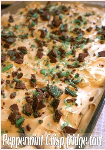 Peppermint crisp fridge tart