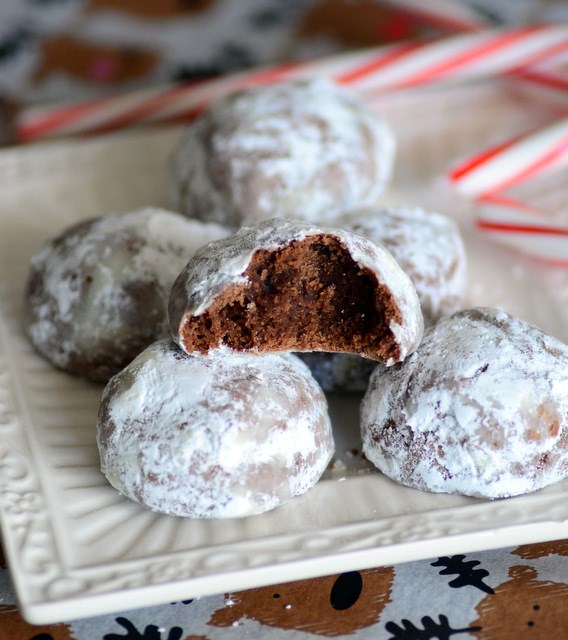 Peppermint mocha snowball cookies