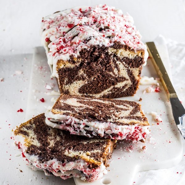 Peppermint swirl pound cake